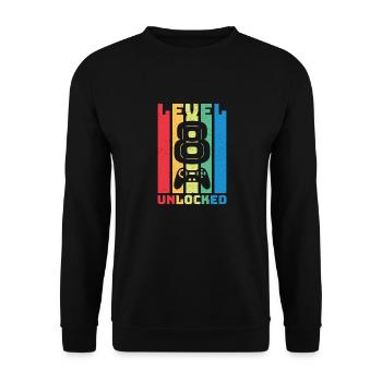 8-jähriger Video-Gamer-Geburtstag - Unisex Pullover - Schwarz - Vorne - Alina (178cm) & Michal (187cm)