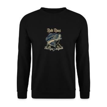 Angler T-shirts pike and carp fishing fish - Unisex Sweatshirt - black - Front - Alina (178cm) & Michal (187cm)