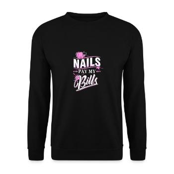 Nageldesigner Maniküre Kosmetikerin Fingernägel - Unisex Pullover - Schwarz - Vorne - Alina (178cm) & Michal (187cm)