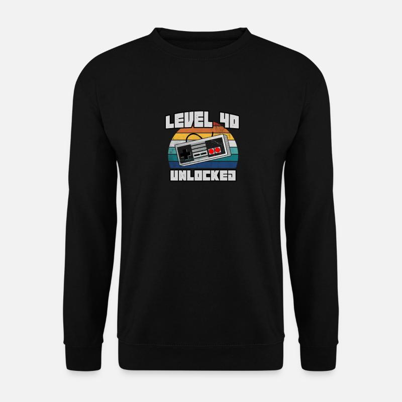 Level 40 Unlocked 40th birthday gift idea - Unisex Sweatshirt - black