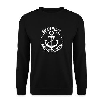 Boot Anker Kapitän - Unisex Pullover - Schwarz - Vorne - Alina (178cm) & Michal (187cm)