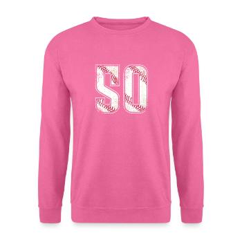 #50 maillot de baseball numéro 50 Vintage - Sweat-shirt Unisexe - rose - Devant
