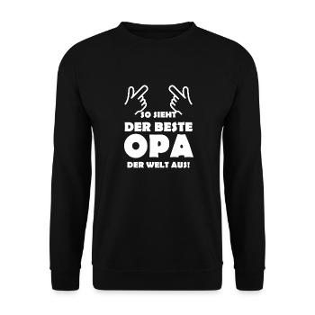 So sieht der beste Opa der Welt aus - Unisex Pullover - Schwarz - Vorne - Alina (178cm) & Michal (187cm)