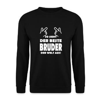 So sieht der beste Bruder der Welt aus - Unisex Pullover - Schwarz - Vorne - Alina (178cm) & Michal (187cm)
