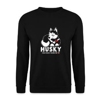 Siberian Husky Nose Cold Heart Warm - Unisex Sweatshirt - black - Front - Alina (178cm) & Michal (187cm)