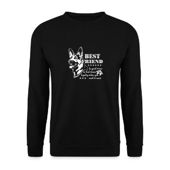 Berger Allemand Meilleur Ami German Sherpherd - Sweat-shirt Unisexe - noir - Devant - Alina (178cm) & Michal (187cm)