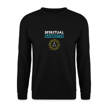 Meditierender buddhistischer spiritueller Gangsta - Unisex Pullover - Schwarz - Vorne - Alina (178cm) & Michal (187cm)