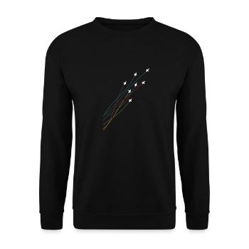 Pilot Bunte fliegende Jets Flugzeuge Flugzeuge - Unisex Pullover - Schwarz - Vorne - Alina (178cm) & Michal (187cm)