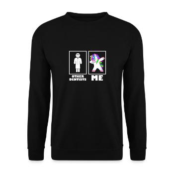 Other Dentists I Dentist - Unisex Sweatshirt - black - Front - Alina (178cm) & Michal (187cm)
