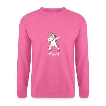 Anna Einhorn Vorname Mädchen - Unisex Pullover - Pink - Vorne