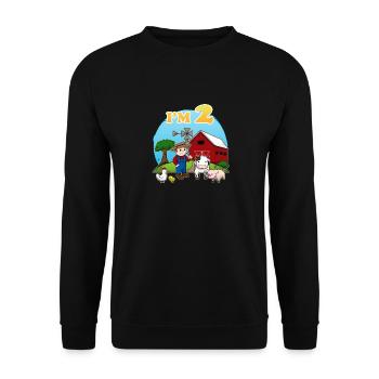 Farm I am 2 years 2nd birthday - Unisex Sweatshirt - black - Front - Alina (178cm) & Michal (187cm)