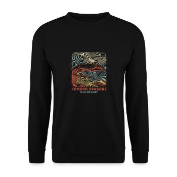 Komodowaran - Unisex Pullover - Schwarz - Vorne - Alina (178cm) & Michal (187cm)