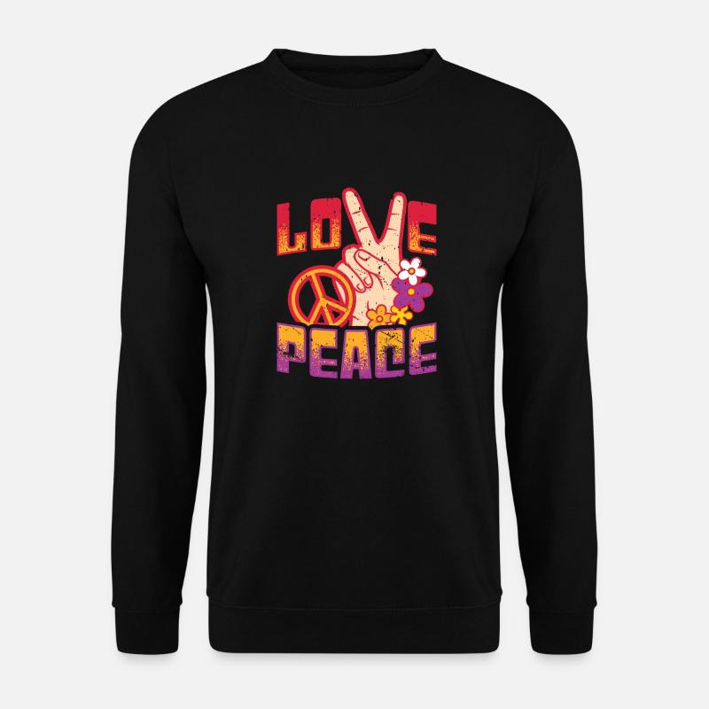 Love Peace Hippie Movement Peace - Unisex Sweatshirt - black