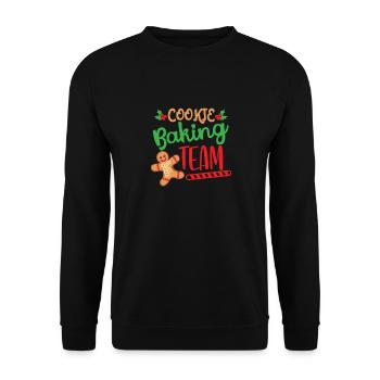 Cookie Baking Team - Christmas Xmas Crew - Unisex Sweatshirt - black - Front - Alina (178cm) & Michal (187cm)