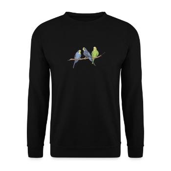 Perruche perruche perruche - Sweat-shirt Unisexe - noir - Devant - Alina (178cm) & Michal (187cm)