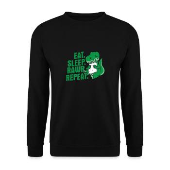Eat Sleep Rawr Repeat Sweet Dinosaur Gift - Unisex Sweatshirt - black - Front - Alina (178cm) & Michal (187cm)