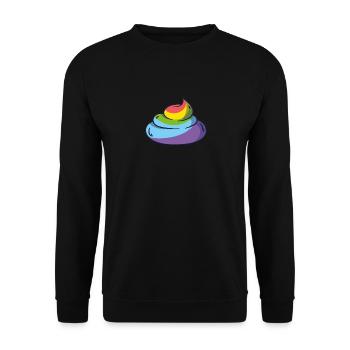 Unicorn heap of feces dumplings AA poop shit - Unisex Sweatshirt - black - Front - Alina (178cm) & Michal (187cm)