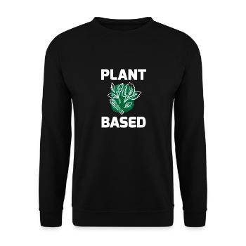 Plant Based Veggi Shirt - Unisex Pullover - Schwarz - Vorne - Alina (178cm) & Michal (187cm)