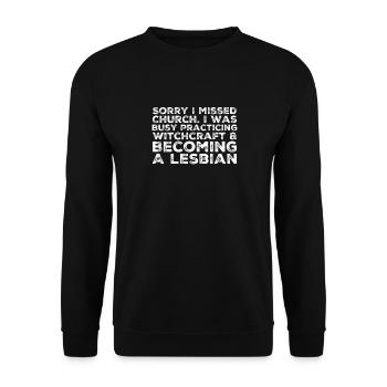 Lesbian LGBTQ Gay Pride - Unisex Sweatshirt - black - Front - Alina (178cm) & Michal (187cm)