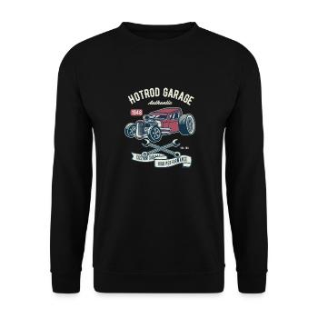 Hotrod Garage High Performance - Unisex Sweatshirt - black - Front - Alina (178cm) & Michal (187cm)