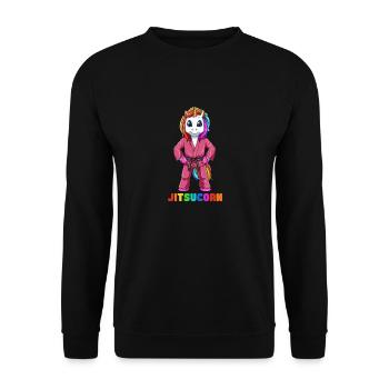 Sueßes Einhorn - BJJ Jiu-Jitsu, Grappling und MMA - Unisex Pullover - Schwarz - Vorne - Alina (178cm) & Michal (187cm)