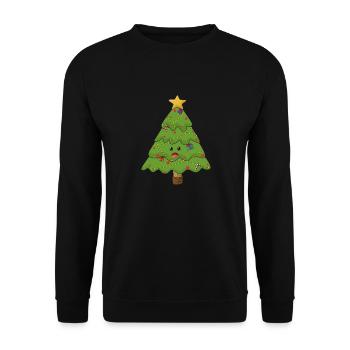 Arbre de Noël amusant avec cadeau star-deco - Sweat-shirt Unisexe - noir - Devant - Alina (178cm) & Michal (187cm)