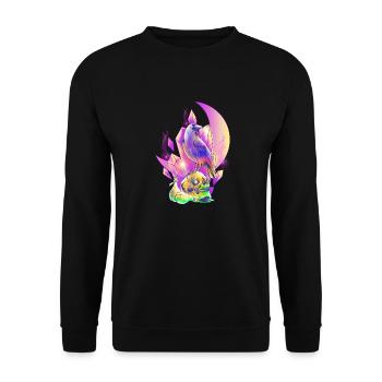 Skull & Crow RPG Gamer Fantasy Gaming Pastel Art - Unisex Sweatshirt - black - Front - Alina (178cm) & Michal (187cm)