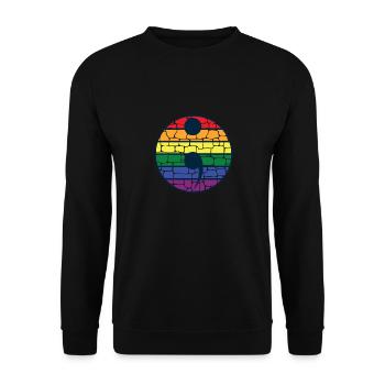 Cadeau de genre LGBT Rainbow Semicolon Gaypride - Sweat-shirt Unisexe - noir - Devant - Alina (178cm) & Michal (187cm)