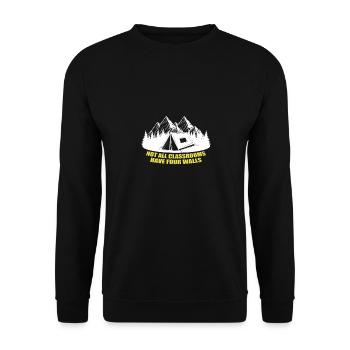 Campen Zelt Wald Natur Schule Lernen Geschenk - Unisex Pullover - Schwarz - Vorne - Alina (178cm) & Michal (187cm)