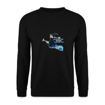 Halloween aspirateur balai de sorcière cadeau drôle - Sweat-shirt Unisexe - noir - Devant - Alina (178cm) & Michal (187cm)