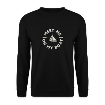 Rencontrez-moi sur mon bateau Capitaine Navigateur Capitaine Marin - Sweat-shirt Unisexe - noir - Devant - Alina (178cm) & Michal (187cm)
