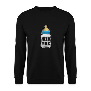 Besoin de lait Biberon Mère Nourrir Cadeau - Sweat-shirt Unisexe - noir - Devant - Alina (178cm) & Michal (187cm)