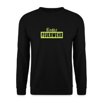 Kinderfeuerwehr Feuerwehr Feuerwehrmann Uniform - Unisex Pullover - Schwarz - Vorne - Alina (178cm) & Michal (187cm)