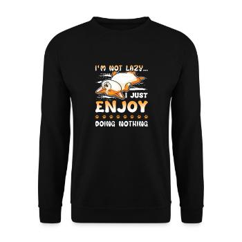 Corgi Lazy Corgi - Unisex Sweatshirt - black - Front - Alina (178cm) & Michal (187cm)