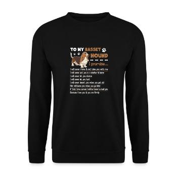 Basset Hound Basset Hound Versprechen - Unisex Pullover - Schwarz - Vorne - Alina (178cm) & Michal (187cm)