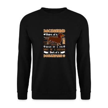 Dackel Lustiger Dackel - Unisex Pullover - Schwarz - Vorne - Alina (178cm) & Michal (187cm)