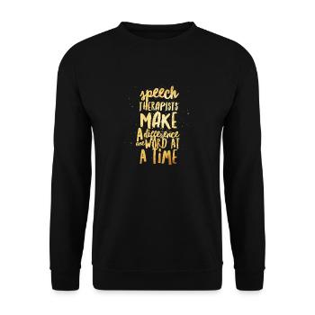Speech Therapists Make A Difference - Unisex Sweatshirt - black - Front - Alina (178cm) & Michal (187cm)