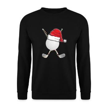 Golfeur de Noël Golfeur Père Noël Nikolaus - Sweat-shirt Unisexe - noir - Devant - Alina (178cm) & Michal (187cm)