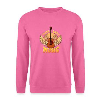 Süßes Peace Love Music Hippie Hipster Festival - Unisex Pullover - Pink - Vorne