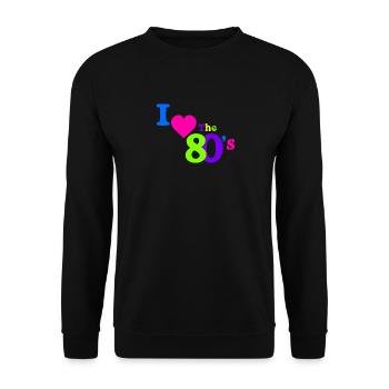Ich herz die 80er Jahre - Unisex Pullover - Schwarz - Vorne - Alina (178cm) & Michal (187cm)
