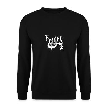 Escalade évolution singe humain drôle motif - Sweat-shirt Unisexe - noir - Devant - Alina (178cm) & Michal (187cm)