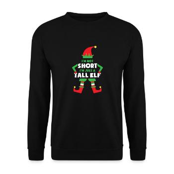 Im not short im just a Tall Elf weihnachtself Xmas - Unisex Pullover - Schwarz - Vorne - Alina (178cm) & Michal (187cm)