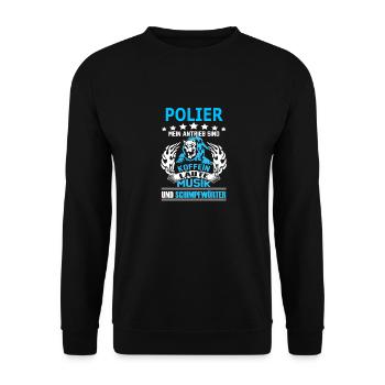 polier - Unisex Pullover - Schwarz - Vorne - Alina (178cm) & Michal (187cm)