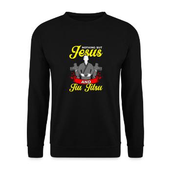 Rien que Jésus et Jiu Jitsu BJJ JiuJitsu - Sweat-shirt Unisexe - noir - Devant - Alina (178cm) & Michal (187cm)