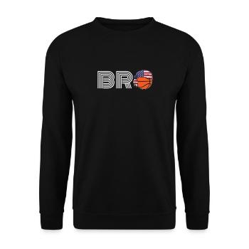 Basket-ball masculin Bro Jersey | Cadeau pour le basket-ball - Sweat-shirt Unisexe - noir - Devant - Alina (178cm) & Michal (187cm)