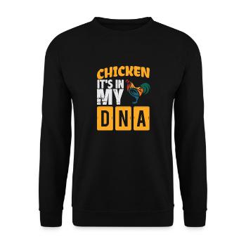 Chickens in my DNA! Gift idea, gift - Unisex Sweatshirt - black - Front - Alina (178cm) & Michal (187cm)