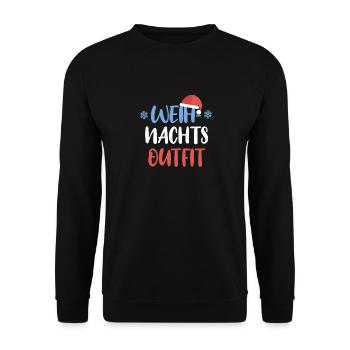 Weihnachtsoutfit Weihnachten Weihnachtsgeschenk - Unisex Pullover - Schwarz - Vorne - Alina (178cm) & Michal (187cm)