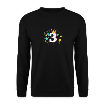 Les gars 3.anniversaire cadeau - Sweat-shirt Unisexe - noir - Devant - Alina (178cm) & Michal (187cm)