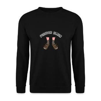 Forever Alman Deutschland Sandalen Socken lustig - Unisex Pullover - Schwarz - Vorne - Alina (178cm) & Michal (187cm)