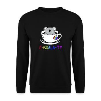 Rainbow Flag Gay Pride Koala Gift Design Idea - Unisex Sweatshirt - black - Front - Alina (178cm) & Michal (187cm)